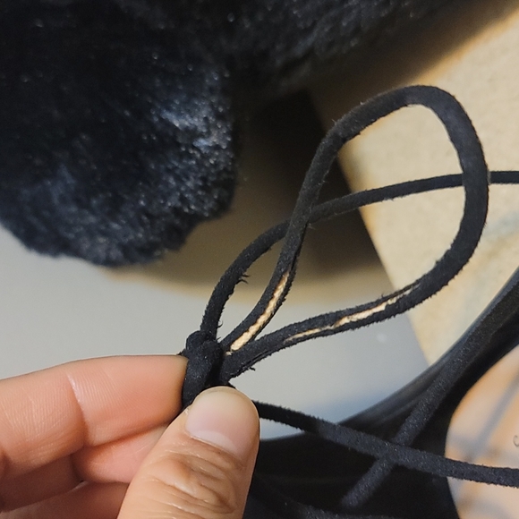 Black Call it Spring Lace up the Ankle Flat Shoes - Picture 3 of 8